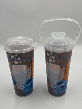 Set of 2 Universal Studios Orlando FL Coca-Cola Freestyle Tumbler Cups w/ Lids